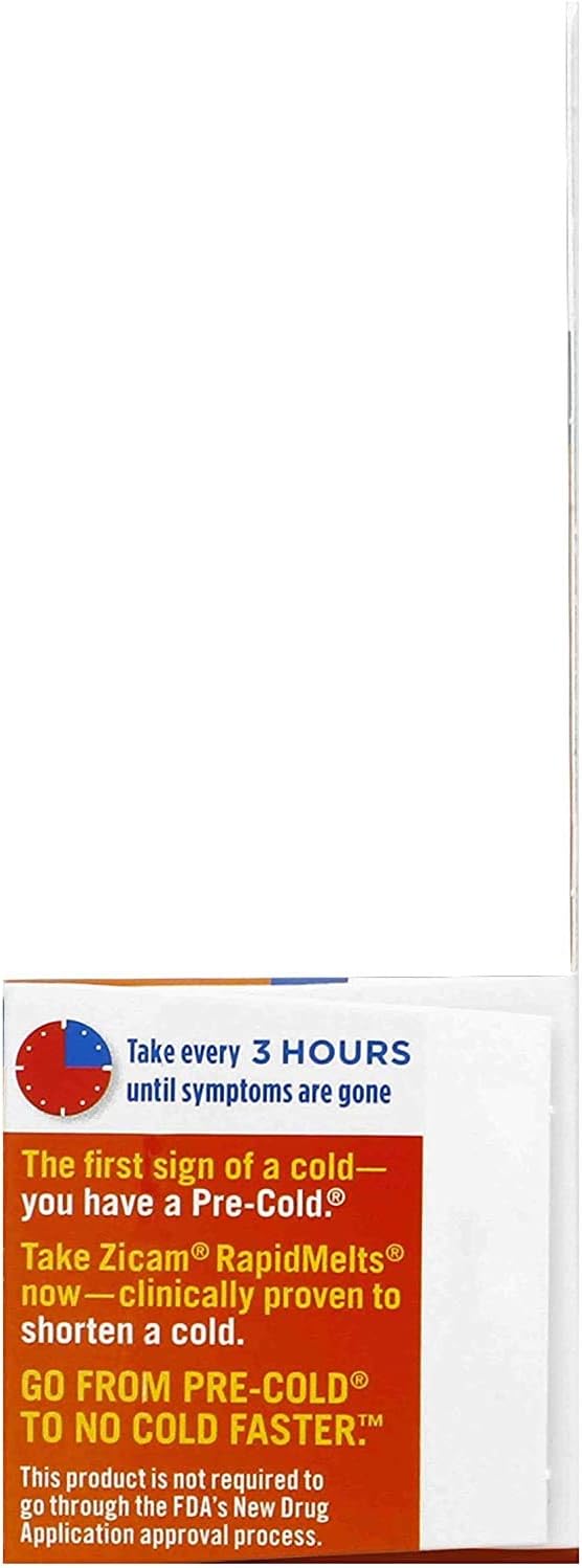 Zicam Cold Remedy Citrus RapidMelts, 25 Quick Dissolve Tablets, Clinically Proven to shorten colds when taken at the first sign, homeopathic, 25 Count (Pack of 1): Health & Personal Care