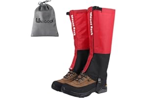 UNIQOCK Leg Gaiters for Hiking Boots, 900D Waterproof Hunting Hiking Gaiters Adjustable Snow Boot Gaiters for Climbing, Dirt-Proof Ripstop Shoe Gaiters for Men Women, Durable Snake Gaiters