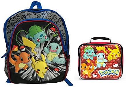 Pokemon Friends 16 inch 3D Puffy Backpack and Lunch Box Two Piece Bundle Set