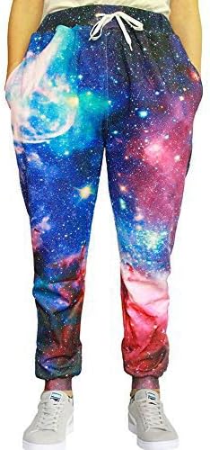 Lemonworld Men/Women 3D Print Runnning Pants Casual Gym sports Jogger Pants with DrawString Galaxy Graphric Baggy Sweatpants(L, 1)