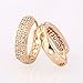 GULICX Party Jewellery Cubic Zirconia Round Hoop Elegant Huggie Earrings Clear Gold Plated Brass