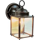 Design House 506576 Coach Traditional 1-Light Outdoor/Indoor Wall Light with Clear Glass for Porch Entryway Patio, Oil Rubbed