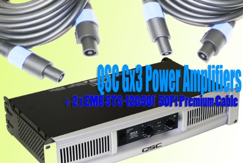 QSC Gx3 Power Amplifiers Packgae With EMB STS-12G50F 50ft Premium Cable
