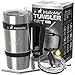 MalloMe BEARCLAW Insulated Tumbler With Handle & Straw - Stainless Steel Tumblers Coffee Travel Mug - Reusable Insulated Cup for Water with Brush, 2 Lids & Straws - Splash-Proof 20 Oz Silver
