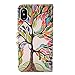 UrSpeedtekLive iPhone X Case, iPhone X Wallet Case, Premium PU Leather Wristlet Flip Case Cover with Card Slots & Stand for Apple iPhone X, Love Tree