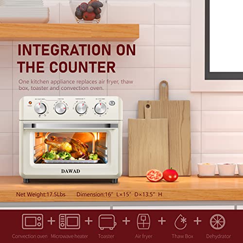 DAWAD Air Fryer Toaster Oven, Compact Small Convection Oven Countertop