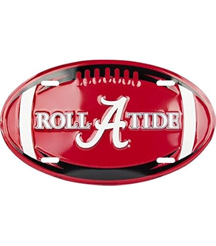 Alabama Crimson Tide Mirror Red License Plate – 12″ X 6″ – Silver Letters – Craftique