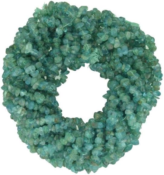 ShreeCrystalsBeads Apatite Beads Natural Stone Gemstone Chips Loose Beads for Jewelry Making, Apatite Chips, 2 Strands Each of 34" Length