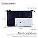 befen Women's Soft Leather Smartphone Wristlet Crossbody Wallet Clutch with Crossbody Strap/Wrist Strap - Navy Blue