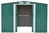 NC 8x6ft Green Metal Garden Shed Apex Roof Tool Storage House with Door on 8ft view 3