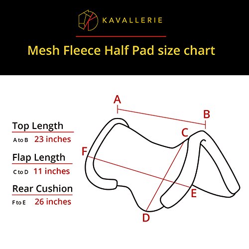 Kavallerie 3D Air-Mesh Fleece, Shock-Absorbing Fleece-Lined Half pad with Therapeutic Gel Padding for Maximum Support, Best for Dressage, Jumping, Riding, Training, Eventing, Showing- Black - Thumbnail 3