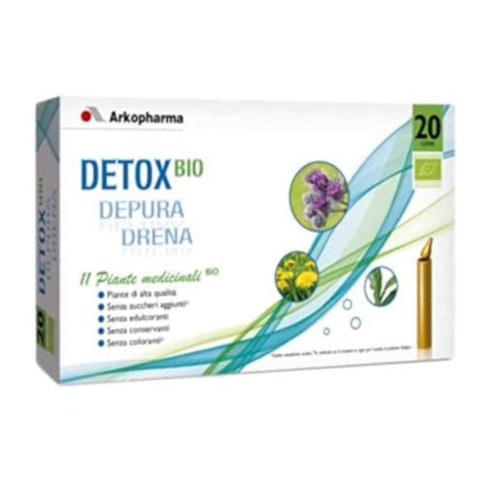 Arkopharma Arkofluidi - Detox Bio Depura Drena Integratore, 20 Flaconcini