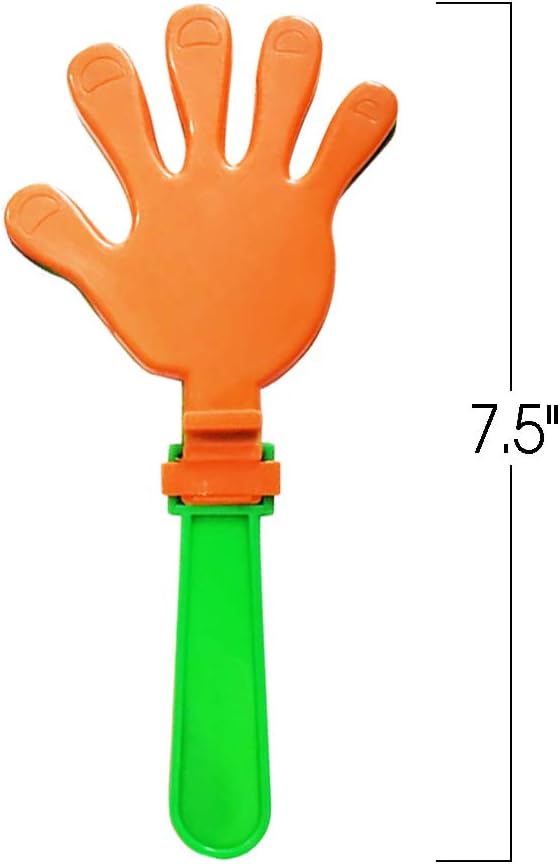 ArtCreativity Hand Clappers Noisemakers - Pack of 12-7.5 Inch Assorted Plastic Noisemakers for Sports, Parties, and Concerts - Best Birthday Party Favors and Goodie Bag Fillers for Boys and Girls: Toys & Games