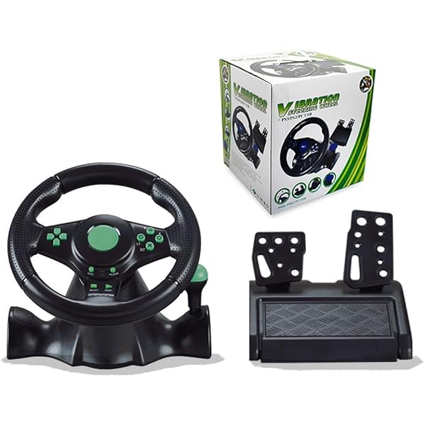 2 Manettes volants PS2 Gamester RACING STEERING WHEEL - Consoles 2 Manettes volants PS2 Gamester RACING STEERING WHEEL - Consoles