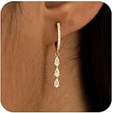 SELFROSE Gold Dangle Earrings for Women,Prom Jewelry Dainty Earring 14K Gold Plated Drop Earrings for Women Trendy Hypoallergenic CZ Dangling Earring