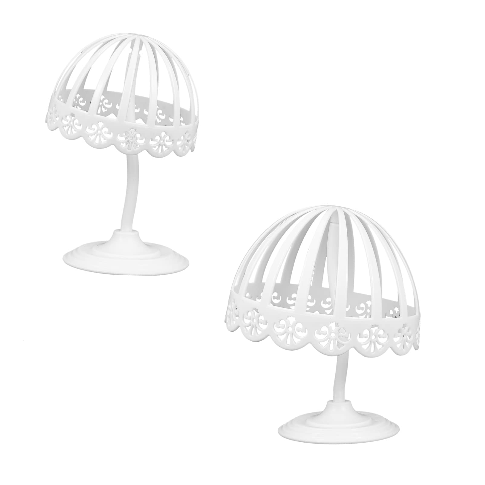 iplusmile Baby Hat Display Stand Acrylic Cap Holder Rack 2Pcs White 3D Hollow Pattern for Children S Caps Storage and Showcase 7.5X6.5X4.1 Inches