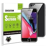 iPhone 8 Screen Protector, SUNDATOM Premium Tempered Glass Front + Back Screen Protectors for iPhone 7 8 [Scratch-Resistant] [No-Bubble Easy Installation] (1 Front and 1 Back)