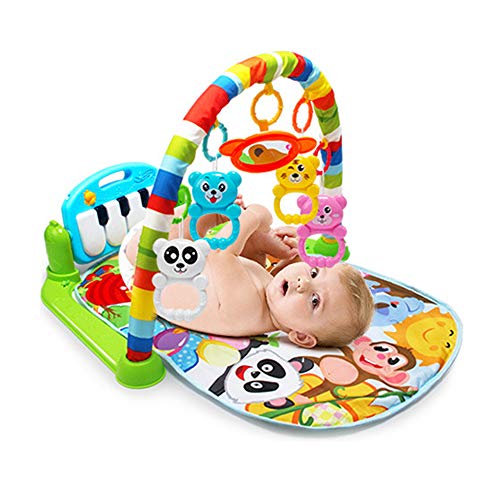 ADSRO 2 in 1 Baby Game Carpet, Infant Children's Music Pad and Keyboard 0-18 Months Fitness Rack Crawling Mat Toy Intelligence Development