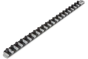 TEKTON 3/8 Inch Drive x 18 Inch Socket Rail, 20 Clips (Gray) | OSR13320 | Made in USA