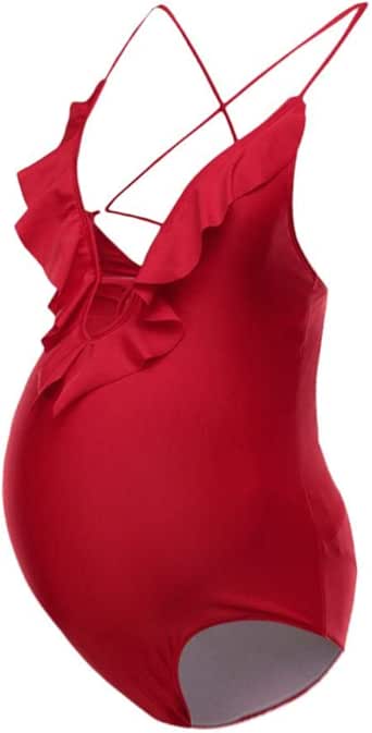 Amazon.com: PTIONG Women Maternity Bikini Swimwear Swimsuit Pregnancy Swimsuit Pregnant Red 