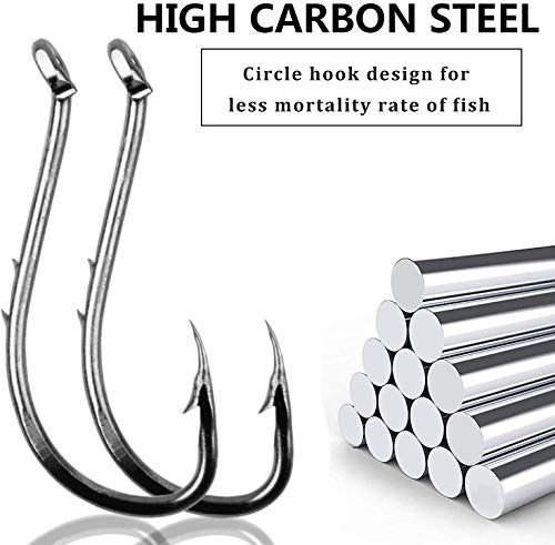 Octopus Köderhalter Angelhaken Octopus Kreis Haken J Haken Widerhaken Köder halten Offset Haken Extra Scharf für… – Bild 5