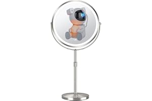 Dienmern Makeup Mirror with Light - 3000 mAh Rechargeable Double Sided Magnifying Vanity Mirror with 3 Colors, 1x/10x, 360° Rotation for Bedroom, for Kids and Adults, Gold