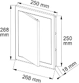 Awenta White 10 x 10 Inch ABS Access Panel 250 x 250 mm Flange 268 mm view 6