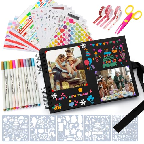 Álbum de Fotos, Álbumes de Recortes de 80 Páginas, Kit de Álbum de Recortes Hecho a Mano, Álbum de Fotos Viaje, Scrapbook, Regalos Boda Aniversario Cumpleaños Navidad Recuerdos