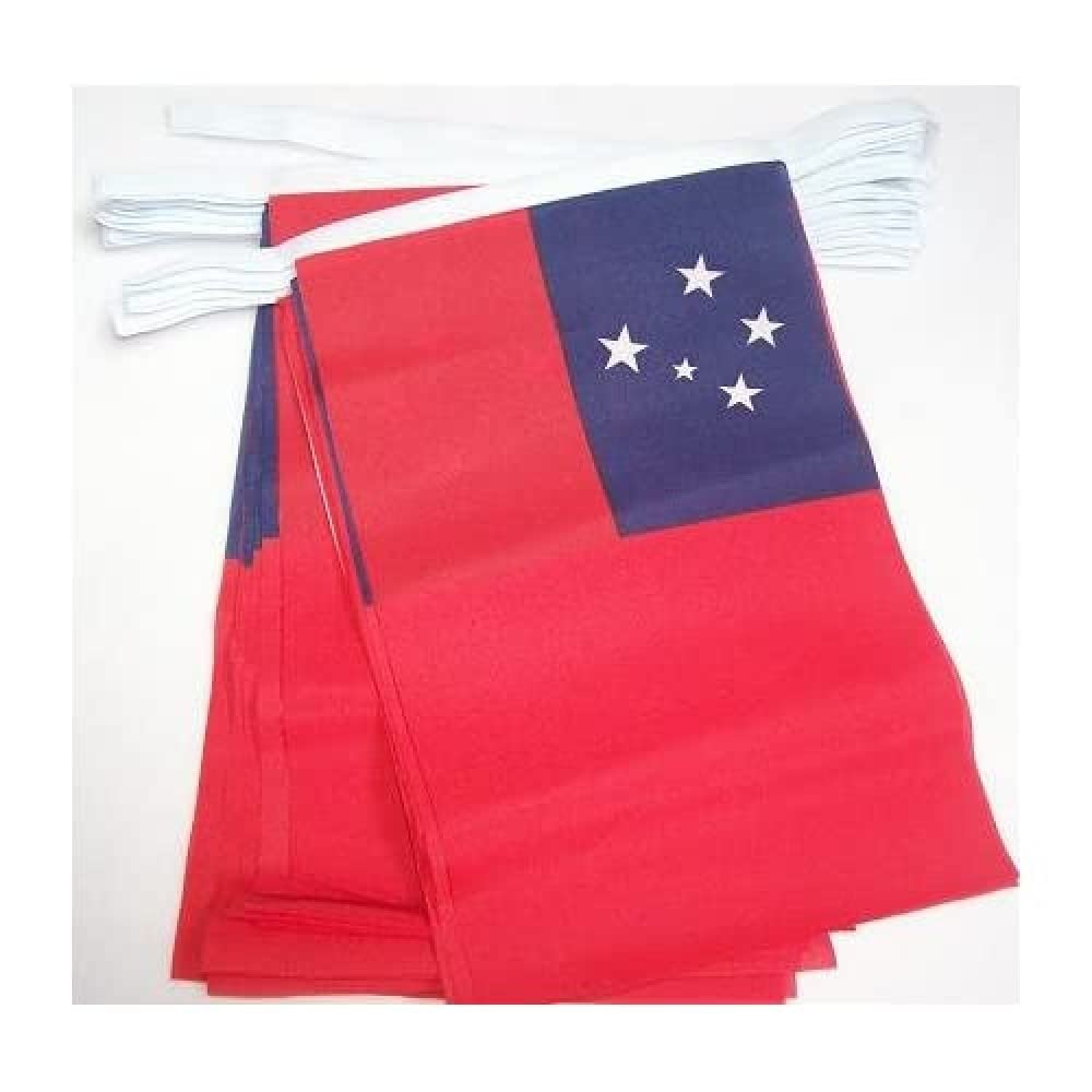 AZ FLAG - Samoa Bunting Flag - 40 Ft Garland with 20 Samoan Flags 18'' x 12'' - 100% Polyester String Pennant - 12 meters