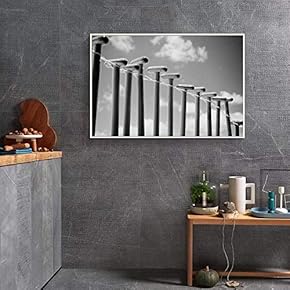 Floating Framed Canvas Wall Art for Living Room, Bedroom Black and White Landscape Canvas Prints for Home Decoration Ready to Hang - 16x24 inches