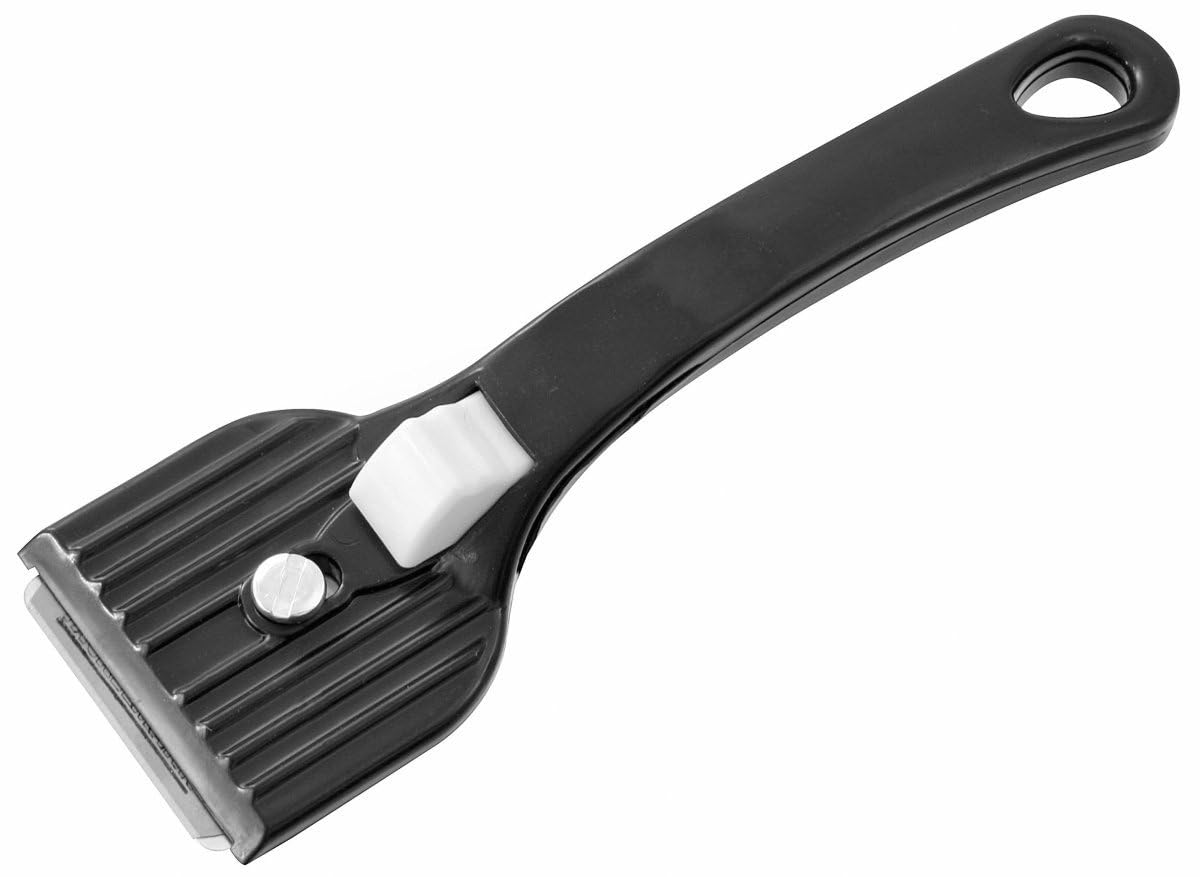 Fackelmann Oven Scraper, Oven Cleaner Tool, Stainless Steel Blade with Plastic Handle, 16.5x6x2cm, Assorted Colours Black or Grey