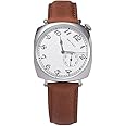 Baltany Dress Wacthes for Men, Brown Leather Mechanical Watch with Sapphire Crystal Dome, 1921 S4046 Vintage Watch
