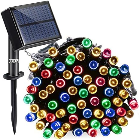 oudilies String Lights, 100 LED Solar Lights, (8 Modes Waterproof IP65) Battery Operated Starry String Lights for Outdoor, Home, Xmas Tree, Garden, Wedding USB Charge Support