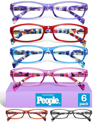 Gaoye Reading Glasses for Women, 6 pack Fashion Readers for Women Spring Hinge Eye Glasses, Blue Light Reading Glasses
