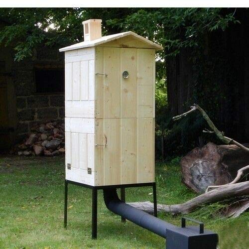 QLS Traditioneller Räucherofen mit Kamin doppel Fichteholz Garten Feuerkammer – Bild 4