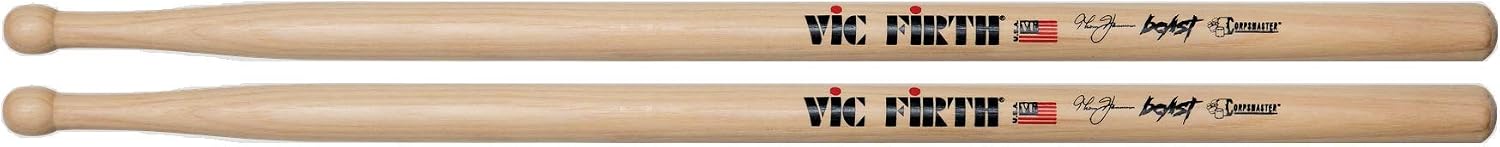 Vic FIrth - Corpsmaster® Signature Series Snare Drumsticks - Thom Hannum 'Beast' - Wood Tip, Beige