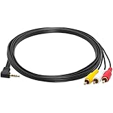 CMPLE 3.5mm to 3 RCA Camcorder Video Audio Cable - 6 Feet (104-N)