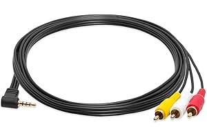 CMPLE 3.5mm to 3 RCA Camcorder Video Audio Cable - 6 Feet (104-N)