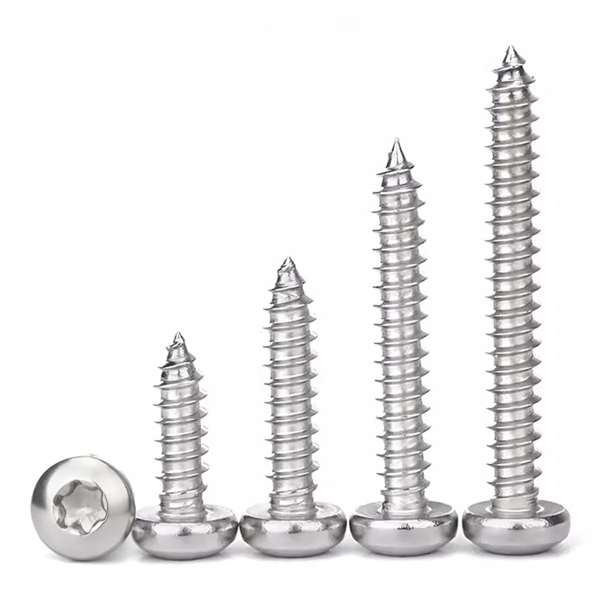 Drenky Torx Screws, Pack of 100, M4 x 16 mm, Stainless Steel, A2 V2A Fully Threaded Self-Tapping Panhead Screws