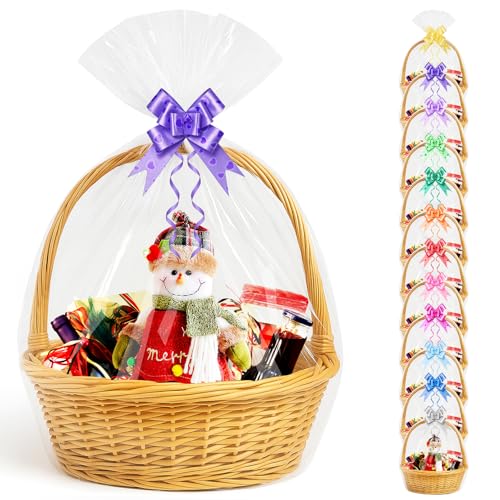 AGOBUHE Large Cellophane Bags Pull Bows