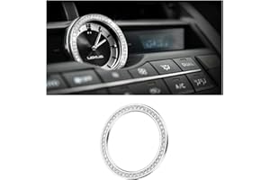 PIFOOG for Lexus Clock Cover Bling Time Decoration Ring Round Rhinestone Decals Car Interior Trim Decor Accessory for Lexus NX 2016 2017 NX 200 300 Silver (Clock Cover)
