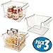 mDesign Stackable Metal Basket for Kitchen Storage - Large Wire Farmhouse Bin Basket w/Handles for Pantry - Stacking Wire Basket Organizer for Food, Drinks - Hyde Collection, 3 Pack, Satin