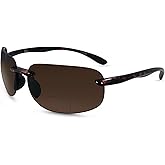 In Style Eyes Lovin Mawi Bifocal Wrap Around Sunglasses, Polarized Reading Glasses Reduce Sun Glare, Near Invisible Line Lens, Premium Tortoise, 1.0x