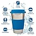 Ryvva Stainless Steel Drinking Cups with Lids & Sleeves - 16 oz Pint Glasses for Cold Drinks & Smoothies - Tumblers for Adults, Kids and Toddlers - Eco-Friendly BPA-Free - 4-Pack