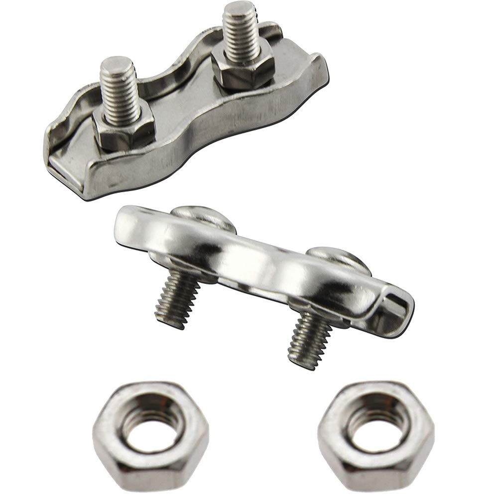 Lot De 20 Attaches Pour Câble En Acier Inoxydable 304 - Double Mâchoire Pour Câbles Jusqu'à 2mm - Réutilisables - 9