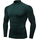 SPVISE 1 or 2 Pack Men's Compression Shirts Long Sleeve Athletic Workout T-Shirts Cool Dry Undershirts Turtle Neck Gym Tops