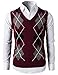 H2H Mens Casual Slim Fit Argyle V-Neck Golf Sweater Vest Of Various Colors