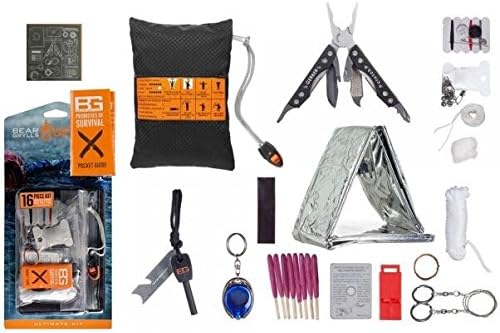 Emergency Survival Knife Kit With Useful Outdoor Camping Bear Grylls Gerber Ultimate 16 Piece Complete