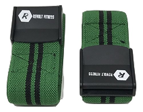Occlusion Blood Flow Restriction BFR Tourniquet Workout Exercise Muscle Enhancing Strap Bands (Green) Quick Release Buckle Gain More Muscle in Less Time