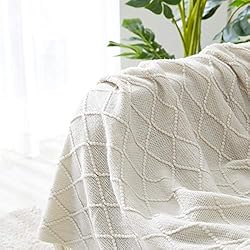 BOURINA Throw Blanket Textured Solid Soft Sofa
